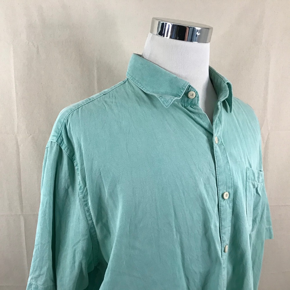 Nat Nast XL American Fit Lounge Shirt Mint Green Silk Cotton Blend Casual Mens